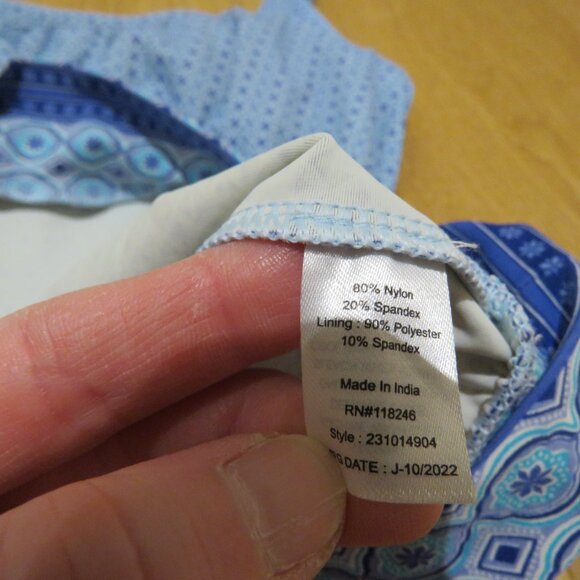 CABANA LIFE X TALBOTS Blue Diamond Blouson Tankini Top Summer Vacation - Size S - Picture 14 of 14